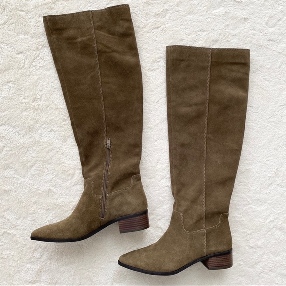 Lucky Brand Kitrie olive green knee suede boots - Picture 4 of 11